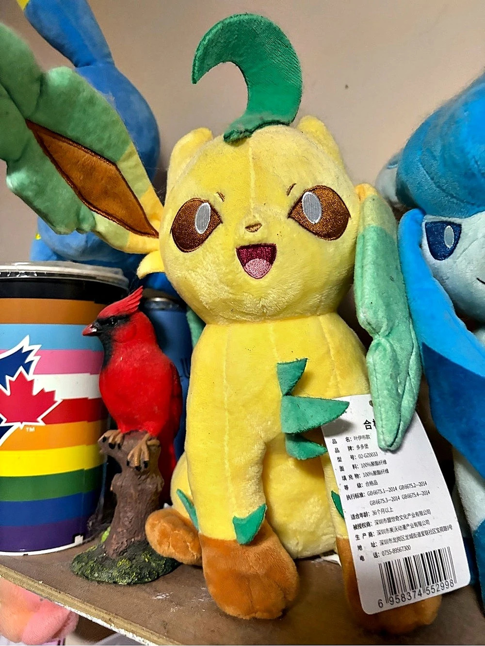 Pokémon Leafeon Plush Yellow & Green